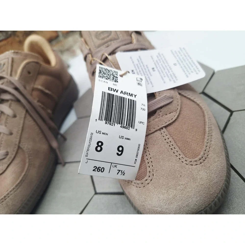 Adidas BW Army Grey Brown Canvas Leather Lined Men's 8 GAT Sneaker Minimal Taupe